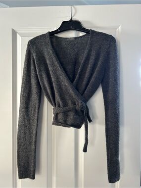 Brandy Melville John Galt Charcoal Wrap Cardigan and Tank